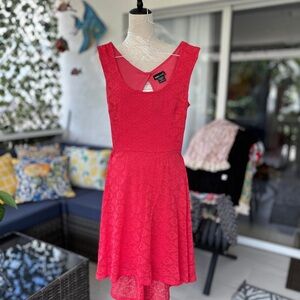 Wet Seal Elegant Red Lace Dress